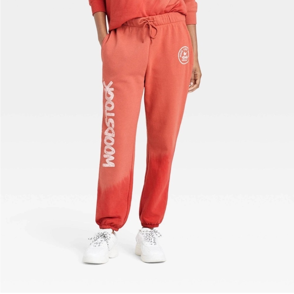 Woodstock Graphic Jogger Pants Orange Sz Small